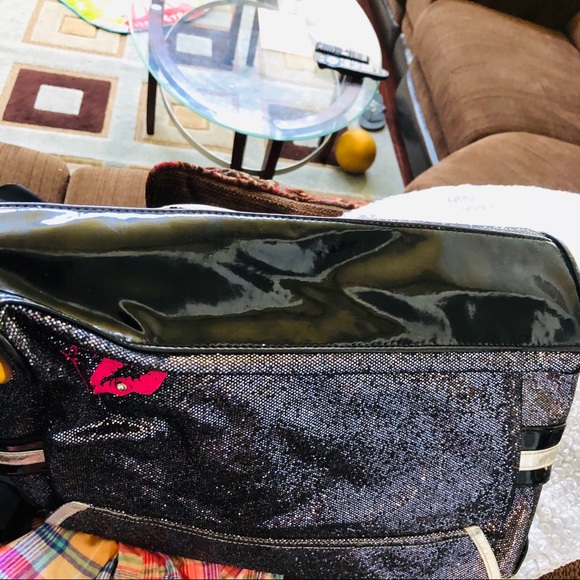 Vintage Betseyville Glitter Varsity Messenger Bag